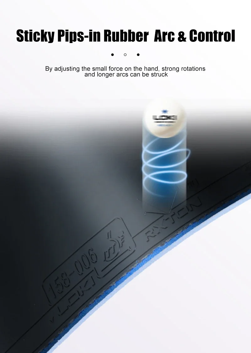 LOKI RXTON 3 PRO Table Tennis Rubber for Racket Sticky and Pimples-in ITTF Approved Ping Pong Rubber with High Density Sponge