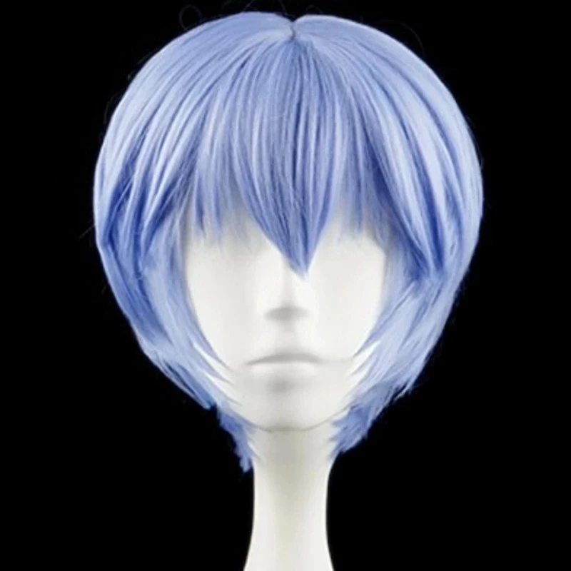 Ayanami Rei Cosplay Wig with Hair Eva Costume Wig Short Blue Anime Wig Ruri Asuka Ayanami Rei Wig Genesis Cosplay