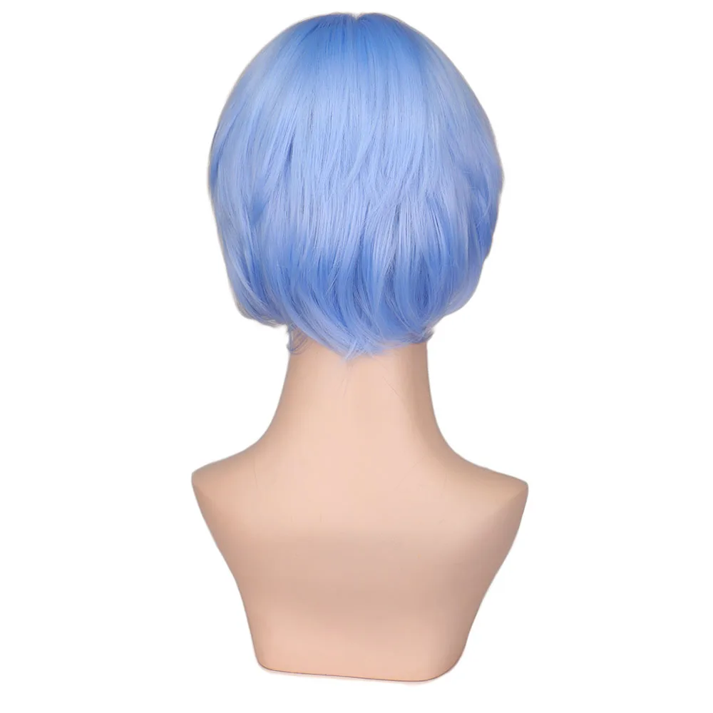 Ayanami Rei Cosplay Wig with Hair Eva Costume Wig Short Blue Anime Wig Ruri Asuka Ayanami Rei Wig Genesis Cosplay