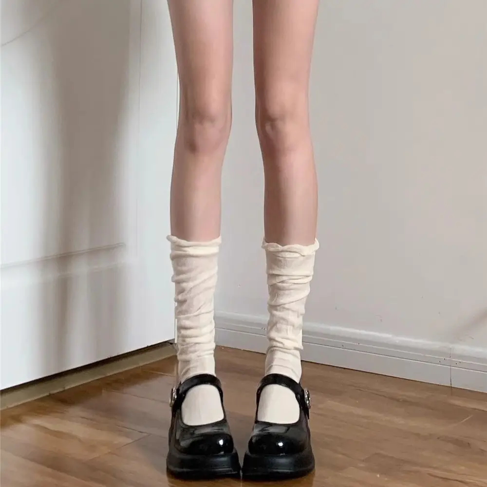 Women's Socks Spring Summer Harajuku Korea Fashion Breathable Sexy Fuzzy Beautiful Ballet Soft Harajuku Jk Knee Thin Socks