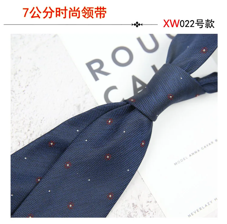 2025 New Korean 7cm Luxury Casual Neckties For Men Navy Brown Green Striped Neck Ties Formal Dress Suit Cravat Flower Red Tie