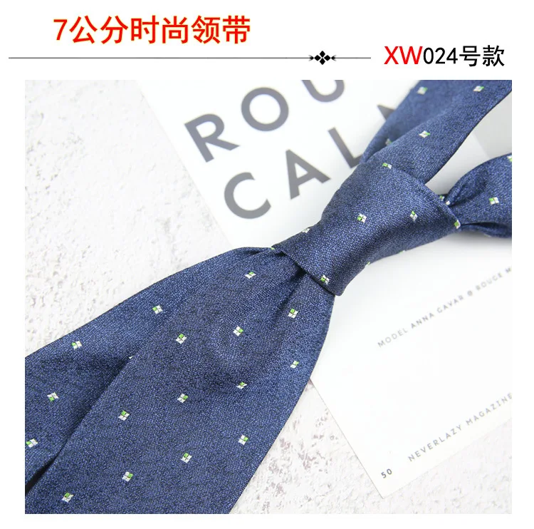 2025 New Korean 7cm Luxury Casual Neckties For Men Navy Brown Green Striped Neck Ties Formal Dress Suit Cravat Flower Red Tie