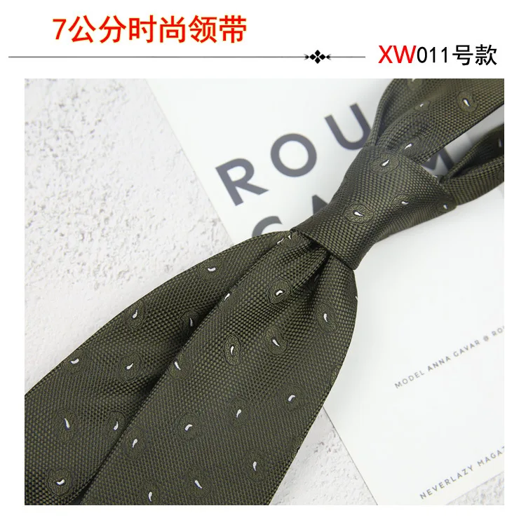 2025 New Korean 7cm Luxury Casual Neckties For Men Navy Brown Green Striped Neck Ties Formal Dress Suit Cravat Flower Red Tie