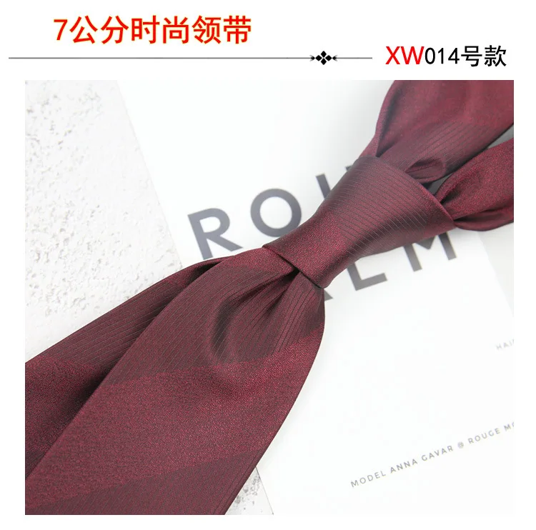 2025 New Korean 7cm Luxury Casual Neckties For Men Navy Brown Green Striped Neck Ties Formal Dress Suit Cravat Flower Red Tie