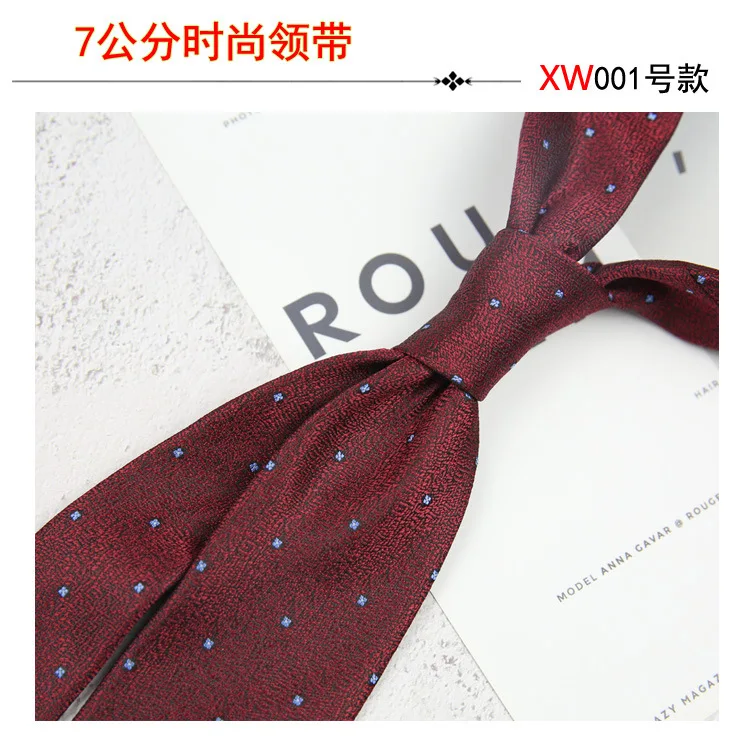 2025 New Korean 7cm Luxury Casual Neckties For Men Navy Brown Green Striped Neck Ties Formal Dress Suit Cravat Flower Red Tie