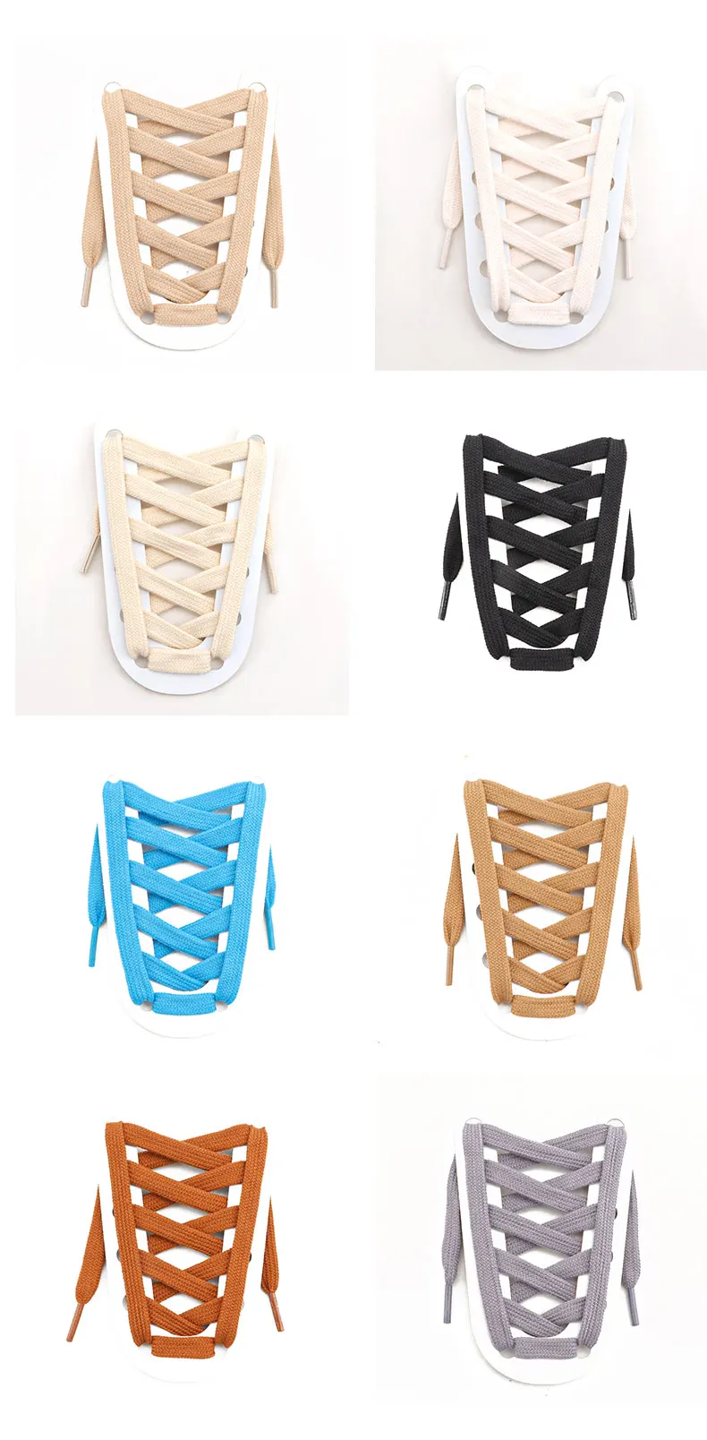 0.8cm Width Flat Shoelace Tennis Sneakers Shoe laces Quality Cotton Shoelaces 80/100/120/140/160CM 1Pair Laces Shoes Accesories