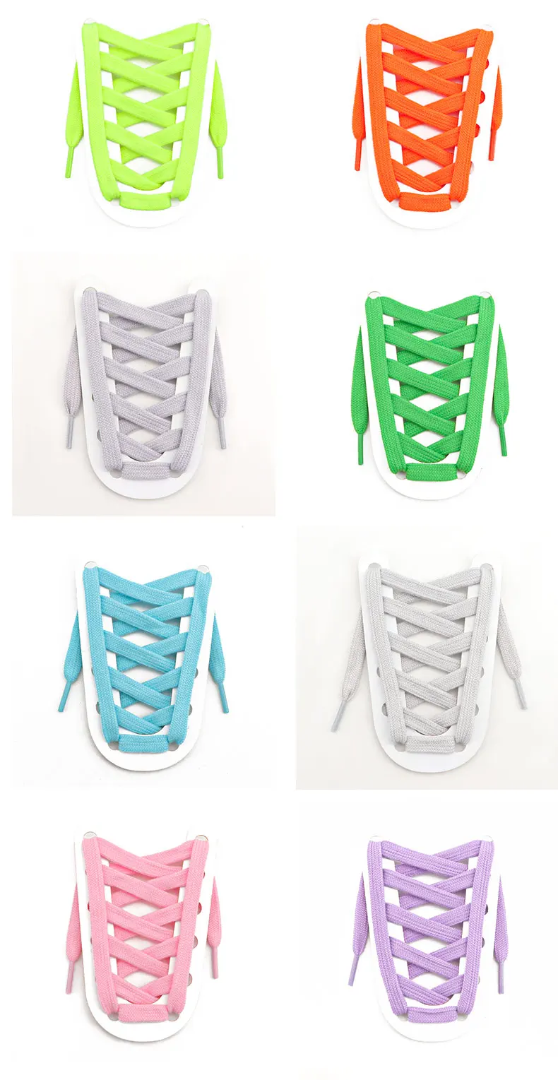 0.8cm Width Flat Shoelace Tennis Sneakers Shoe laces Quality Cotton Shoelaces 80/100/120/140/160CM 1Pair Laces Shoes Accesories