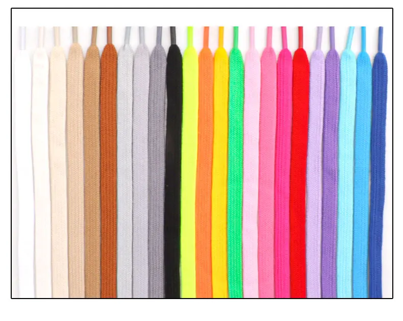 0.8cm Width Flat Shoelace Tennis Sneakers Shoe laces Quality Cotton Shoelaces 80/100/120/140/160CM 1Pair Laces Shoes Accesories