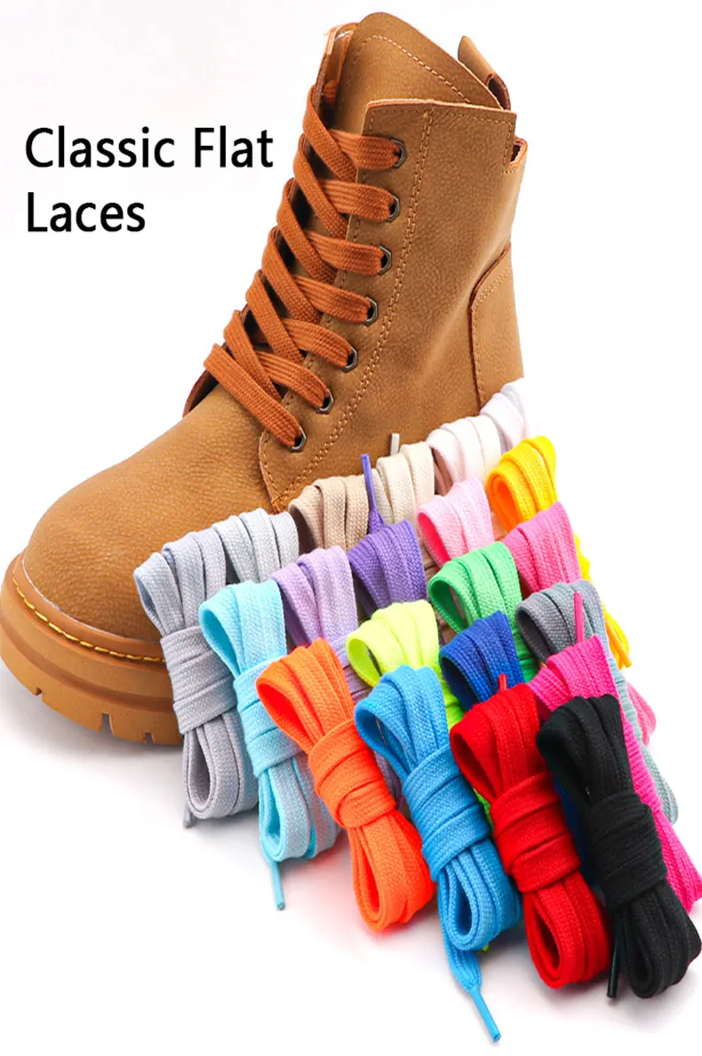 0.8cm Width Flat Shoelace Tennis Sneakers Shoe laces Quality Cotton Shoelaces 80/100/120/140/160CM 1Pair Laces Shoes Accesories
