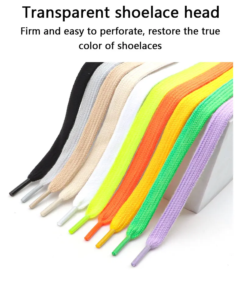 0.8cm Width Flat Shoelace Tennis Sneakers Shoe laces Quality Cotton Shoelaces 80/100/120/140/160CM 1Pair Laces Shoes Accesories