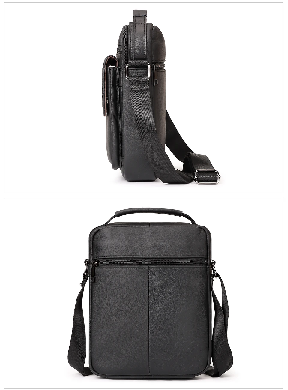 HUMERPAUL Genuine Leather Small Messenger Bag for Men Capacity Sling Crossbody Shoulder Bag Business Male Handbag for Work