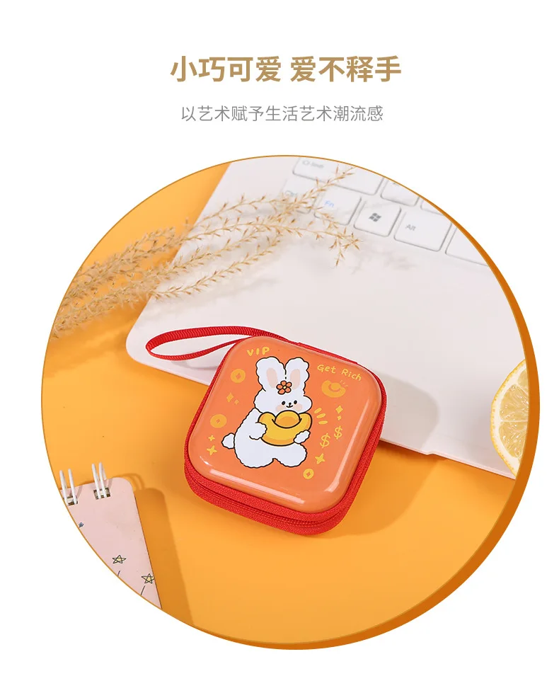 Korea Zero Wallet Children's Coin Bag Creative Cartoon Coin Purse Kids Coin Pouch Mini Purse Earphone Data Cable Key Storage Bag