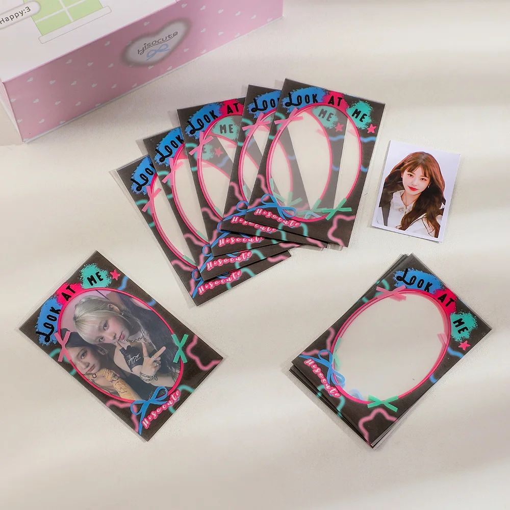 MINKYS 20pcs/pack Pack Kawai 3 inch Kpop Photocard Frame Photo Decorative PP Sleeves Bag School Stationery