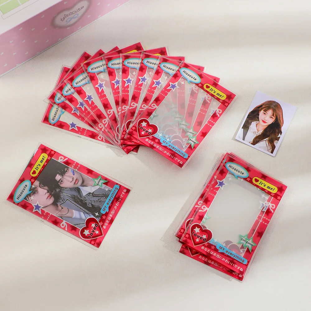 MINKYS 20pcs/pack Pack Kawai 3 inch Kpop Photocard Frame Photo Decorative PP Sleeves Bag School Stationery