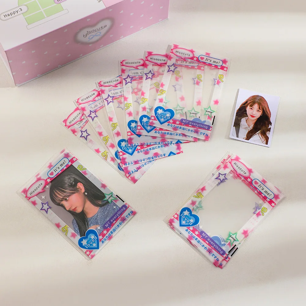 MINKYS 20pcs/pack Pack Kawai 3 inch Kpop Photocard Frame Photo Decorative PP Sleeves Bag School Stationery