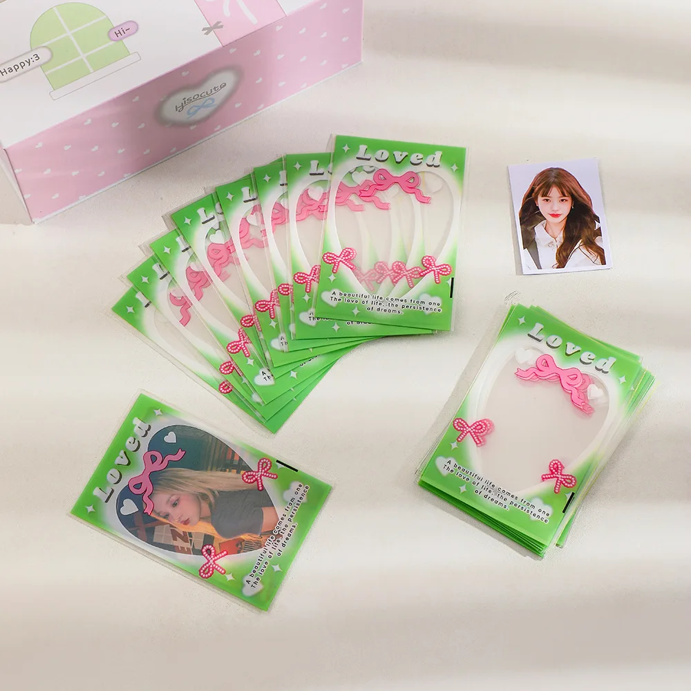 MINKYS 20pcs/pack Pack Kawai 3 inch Kpop Photocard Frame Photo Decorative PP Sleeves Bag School Stationery