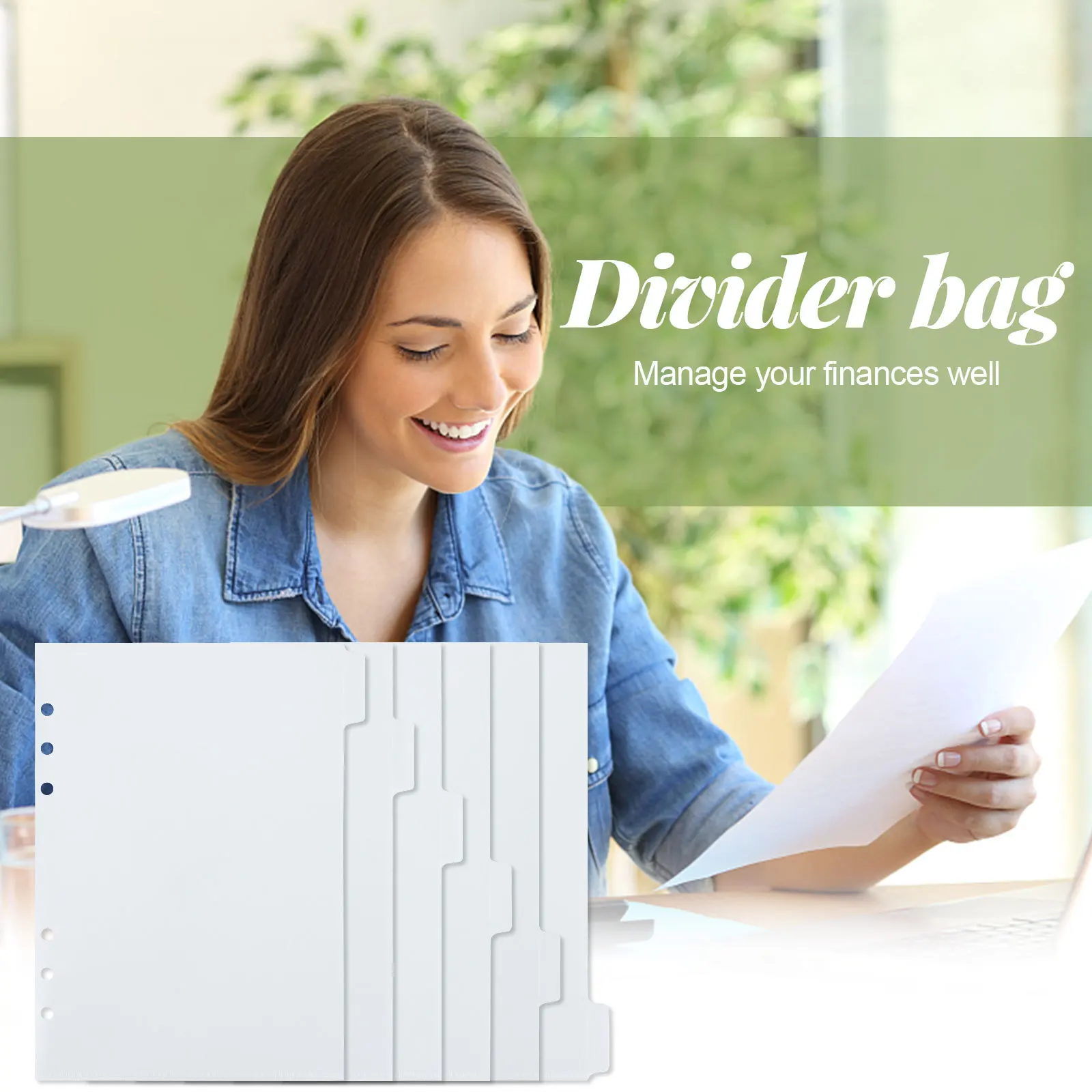 A5 A6 A7 Binder PP Pocket Divider Pockets Folders for 6 Ring Notebook Divider Page Waterproof PVC Leaf Document Filing Bag