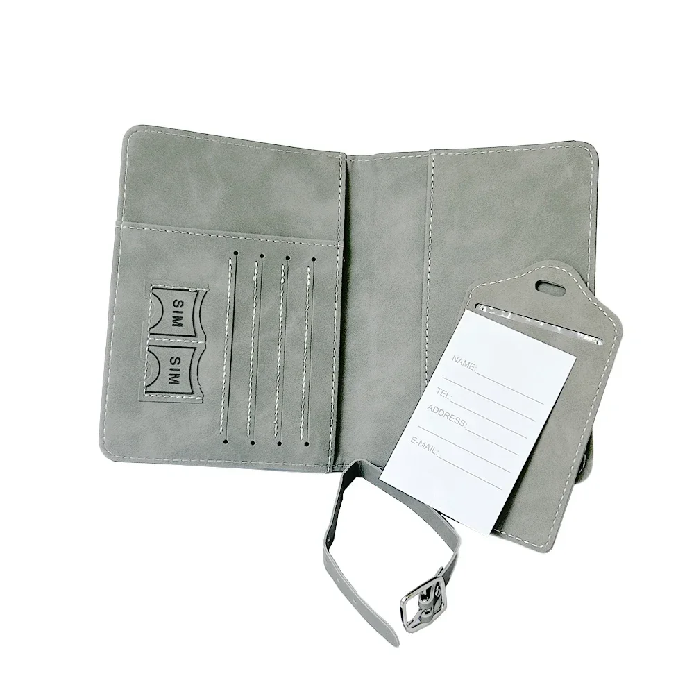 2pcs/set Personalised Name Passport Cover Case and Luggage Tag, Travel Passport Holder Wallet Organizer Gift for Couple