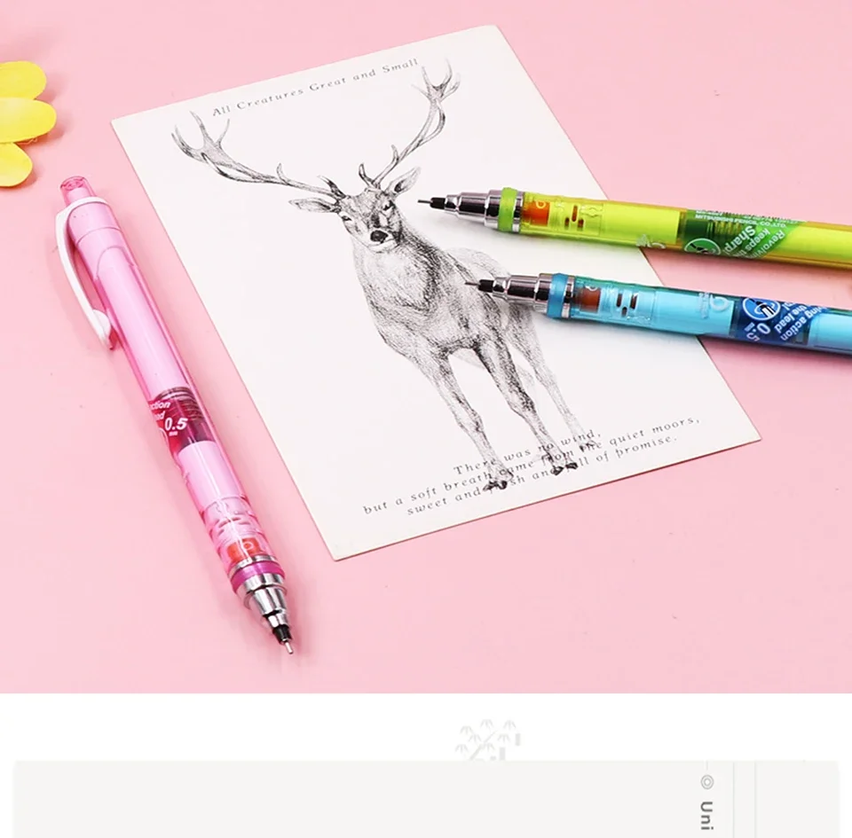 Uni KuruToga Mechanical Pencil, 0.5mm Smudge-Proof Auto Lead Rotation Writing/Drafting/Drawing Pen Japanese Stationery lapiseira