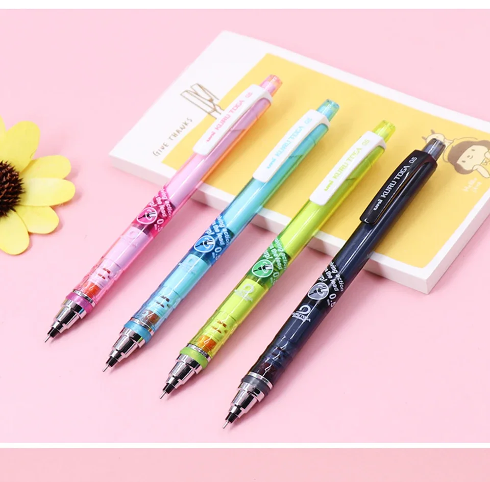 Uni KuruToga Mechanical Pencil, 0.5mm Smudge-Proof Auto Lead Rotation Writing/Drafting/Drawing Pen Japanese Stationery lapiseira
