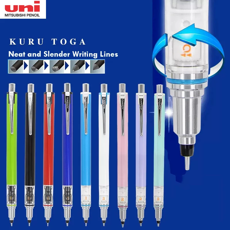 Uni KuruToga Mechanical Pencil, 0.5mm Smudge-Proof Auto Lead Rotation Writing/Drafting/Drawing Pen Japanese Stationery lapiseira