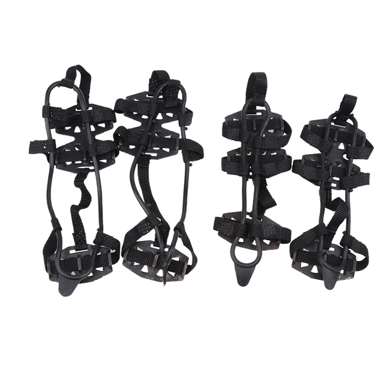 1 Pair M L Crampons Shoes Cover 24 Teeth Anti-Slip Ice Grips Gripper Shoes Boot Hiking Ice Climbing Shoe Spikes Climbing Chain