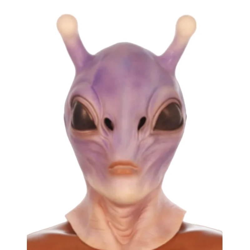 UFO Space Prop Alien Helmet Mask Halloween Cosplay Alien Mask Latex Headdress Funny Horror Costume Party  Props for adults