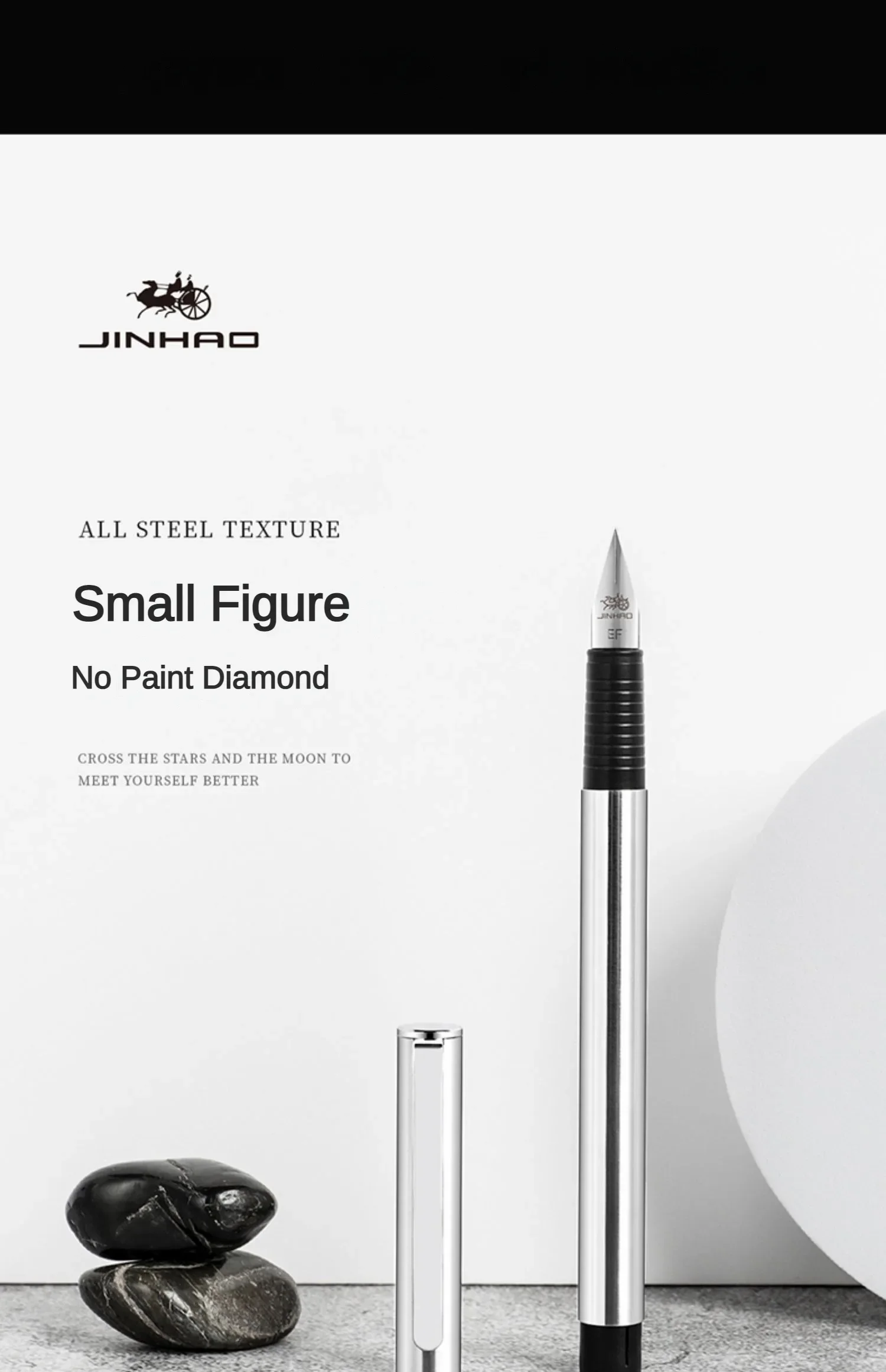 JINHAO 65 Fountain Pen Stainless Steel Writing Ink Pens F/EF/ 0.3mm Nib Student Business Office School Supplies Stationery