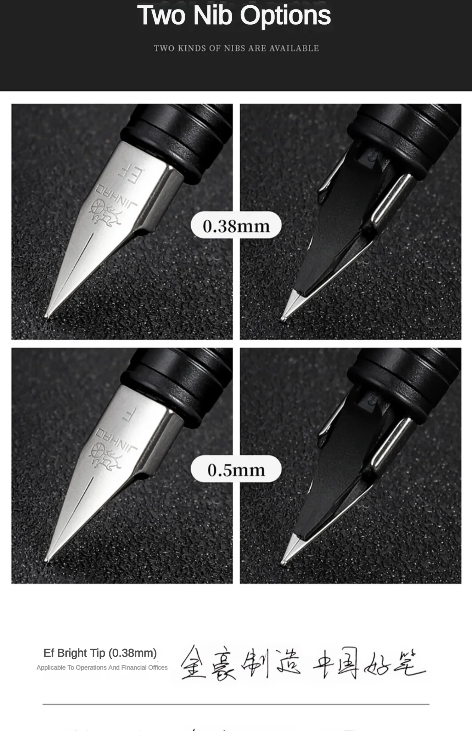 JINHAO 65 Fountain Pen Stainless Steel Writing Ink Pens F/EF/ 0.3mm Nib Student Business Office School Supplies Stationery