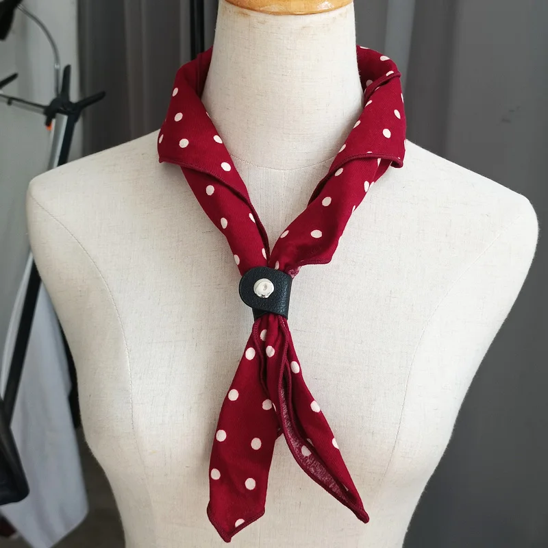 60cm Elegant Cotton Men's Cravat Floral Striped Navy Square Scarf With Button Birds Leaves Print Soft Neckerchief Suit Bandelet