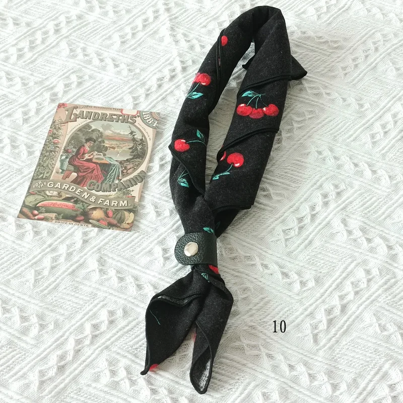 60cm Elegant Cotton Men's Cravat Floral Striped Navy Square Scarf With Button Birds Leaves Print Soft Neckerchief Suit Bandelet