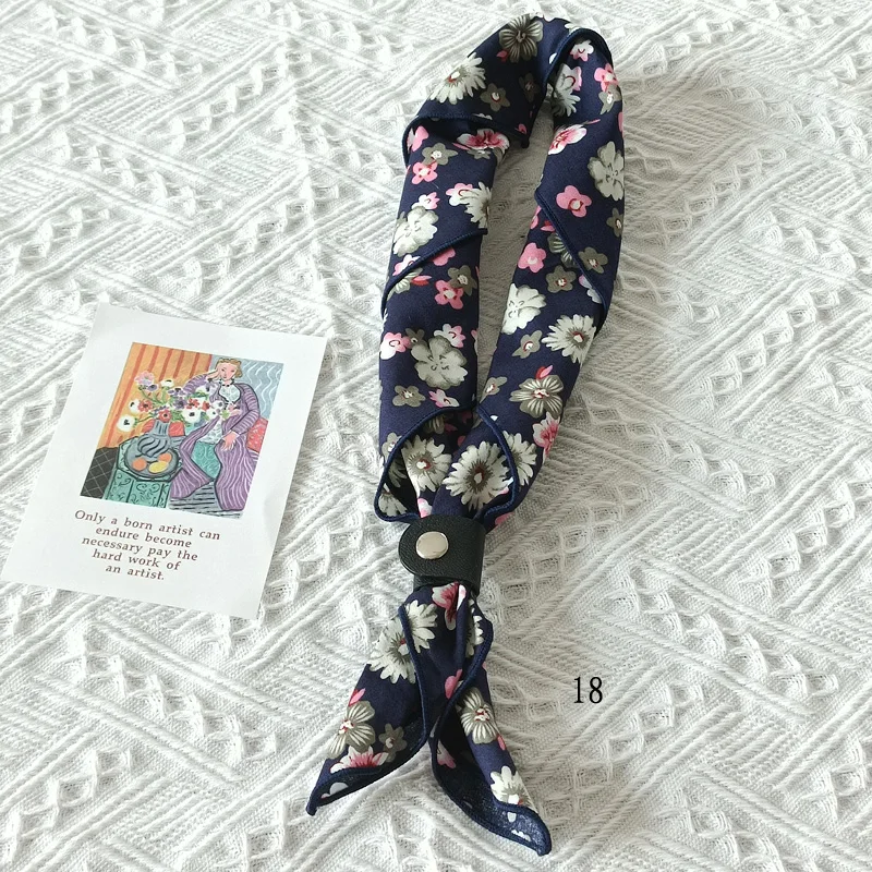 60cm Elegant Cotton Men's Cravat Floral Striped Navy Square Scarf With Button Birds Leaves Print Soft Neckerchief Suit Bandelet