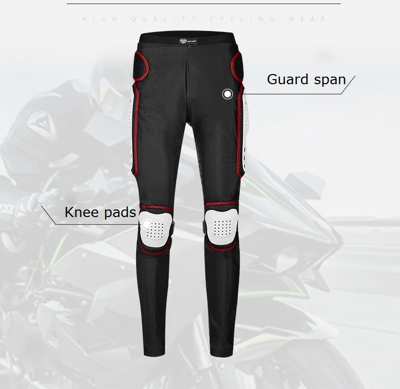 SULAITE Motorcycle Armor Trousers Motocross Pants Long Armor Knee Crotch Hip Protection Motorbike Riding Racing Equipment Shorts