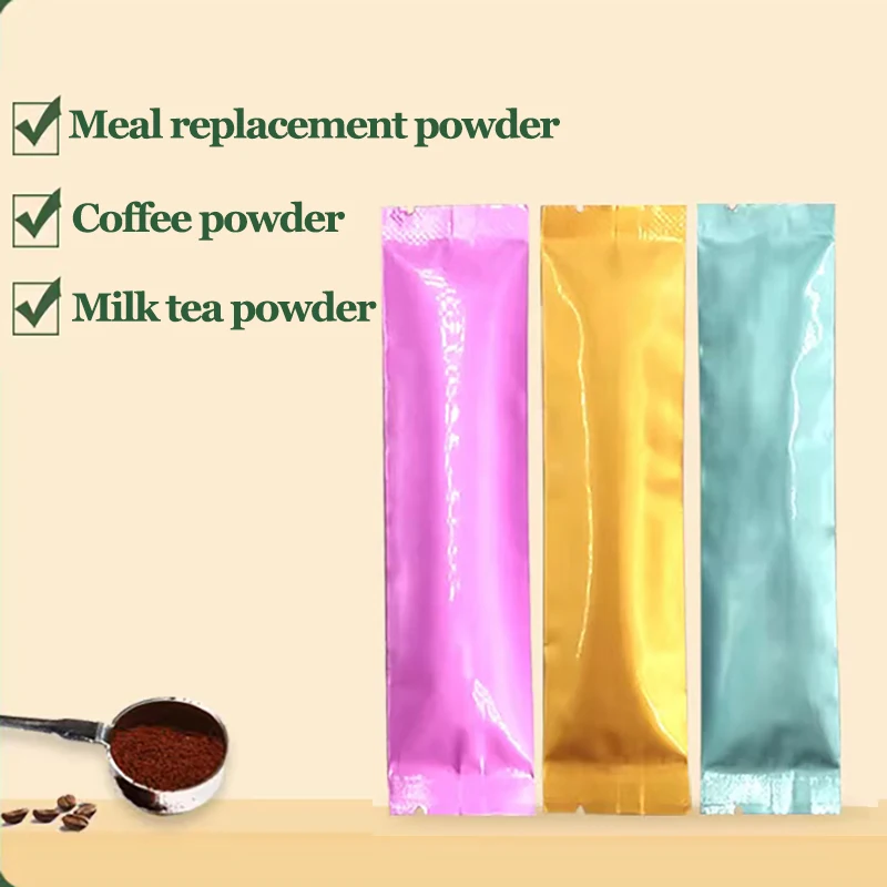 50PCS Open Top Aluminum Foil Bags Coffee Fruit Dried Milk Sugar Honey Powder Disposable Heat Sealing Rectangular Package Pouches