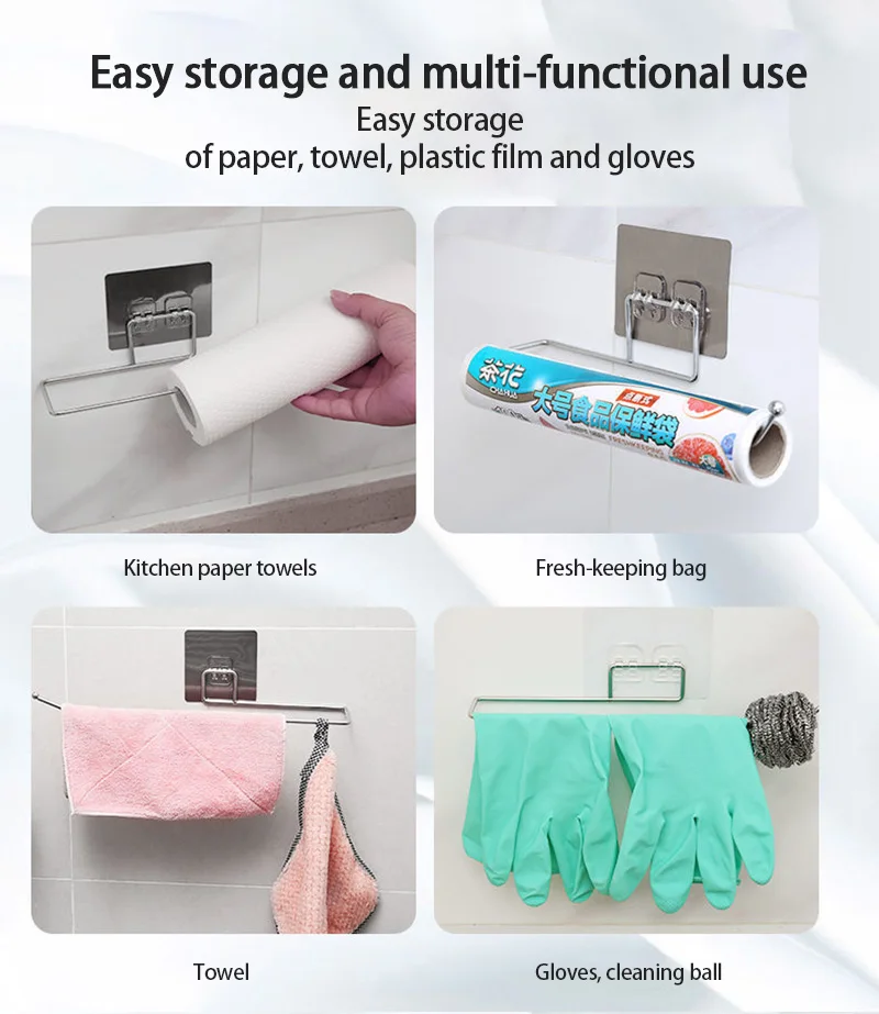 1/2pcs Kitchen Toilet Paper Holder Tissue Holder Hanging Bathroom Toilet Paper Holder Roll Paper Holder Towel Rack Storage Rack