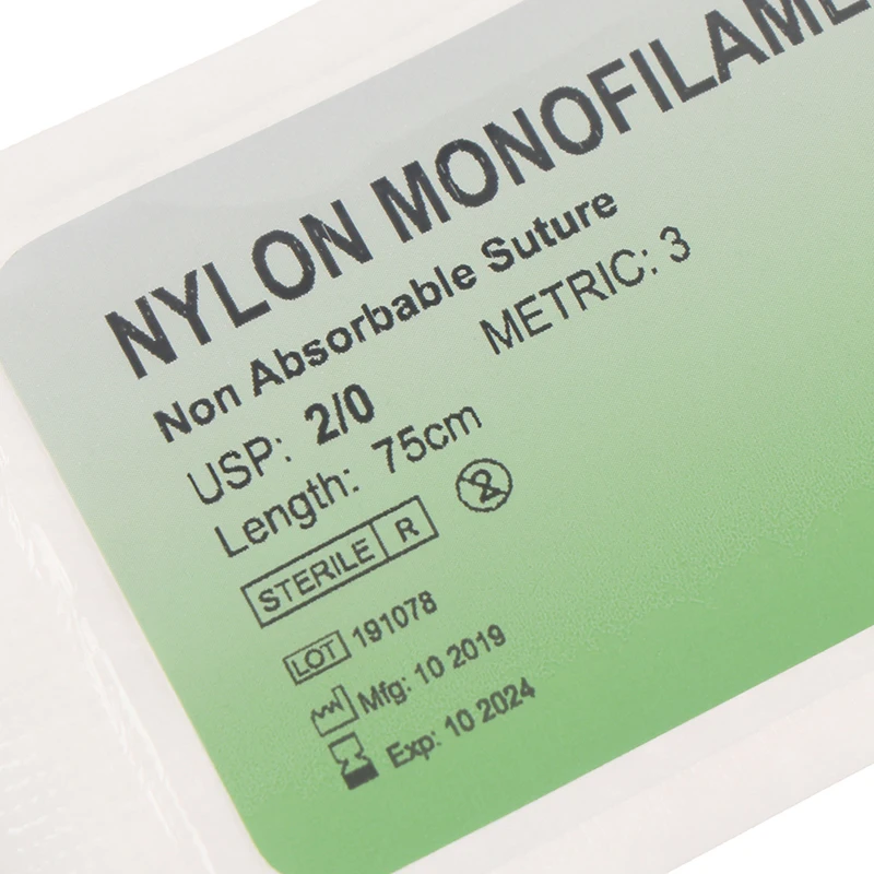 12 Pcs/Set Medical Needle Suture Nylon Monofilament Thread Suture Practice Kit