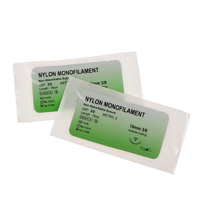 12 Pcs/Set Medical Needle Suture Nylon Monofilament Thread Suture Practice Kit