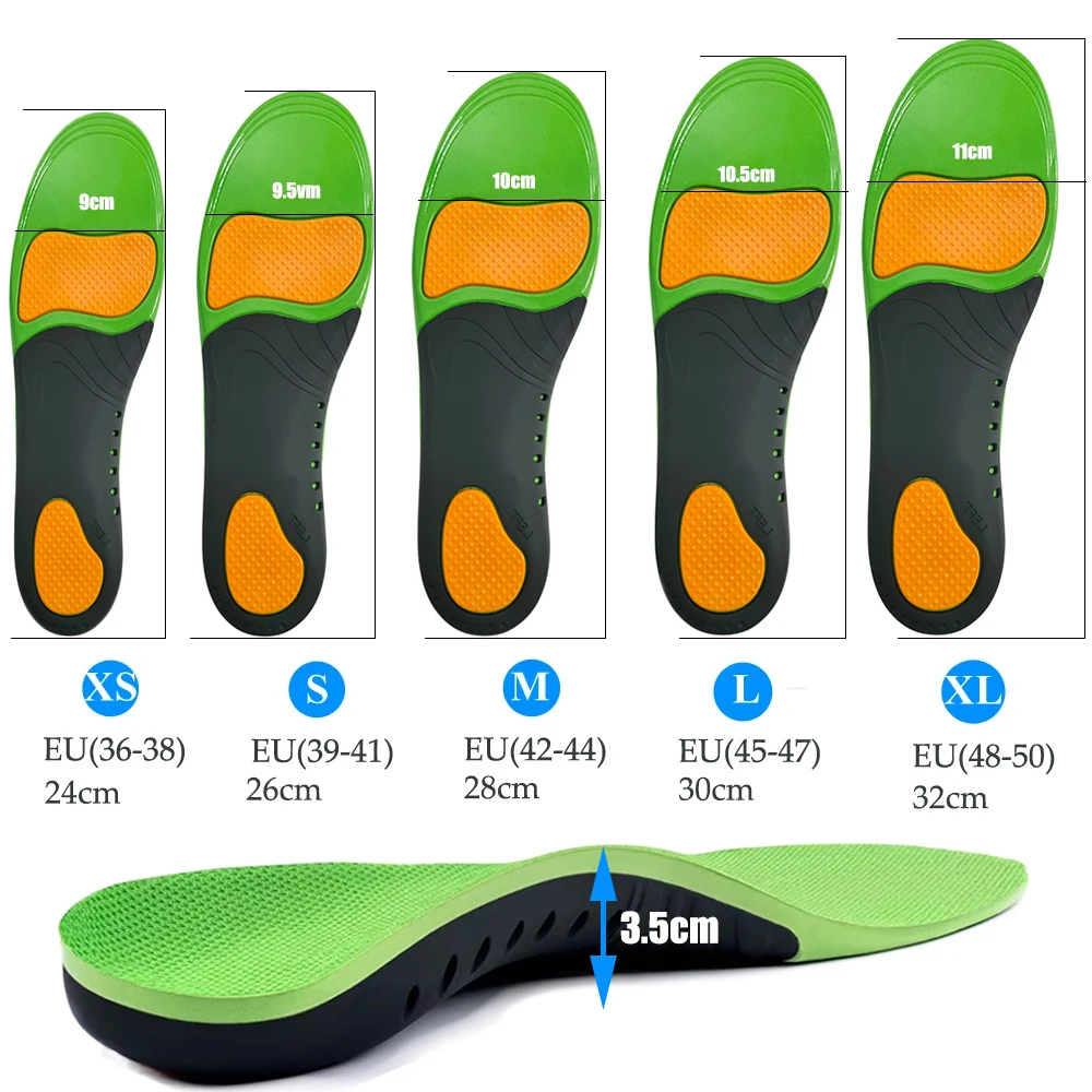 Premium Silicone Gel Insoles for Shoe Men Women Orthopedic Arch Support Sports Insoles for Flat Feet Plantar Fasciitis Shoe Sole