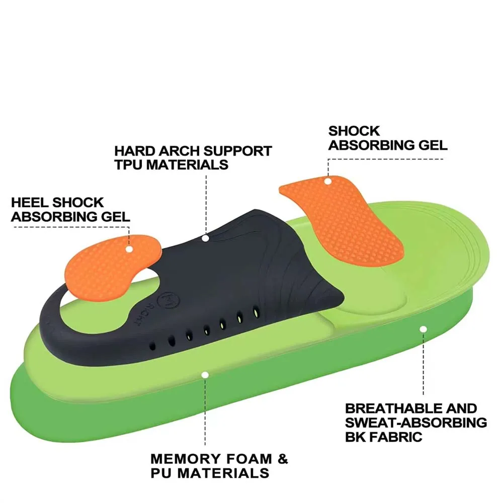 Premium Silicone Gel Insoles for Shoe Men Women Orthopedic Arch Support Sports Insoles for Flat Feet Plantar Fasciitis Shoe Sole