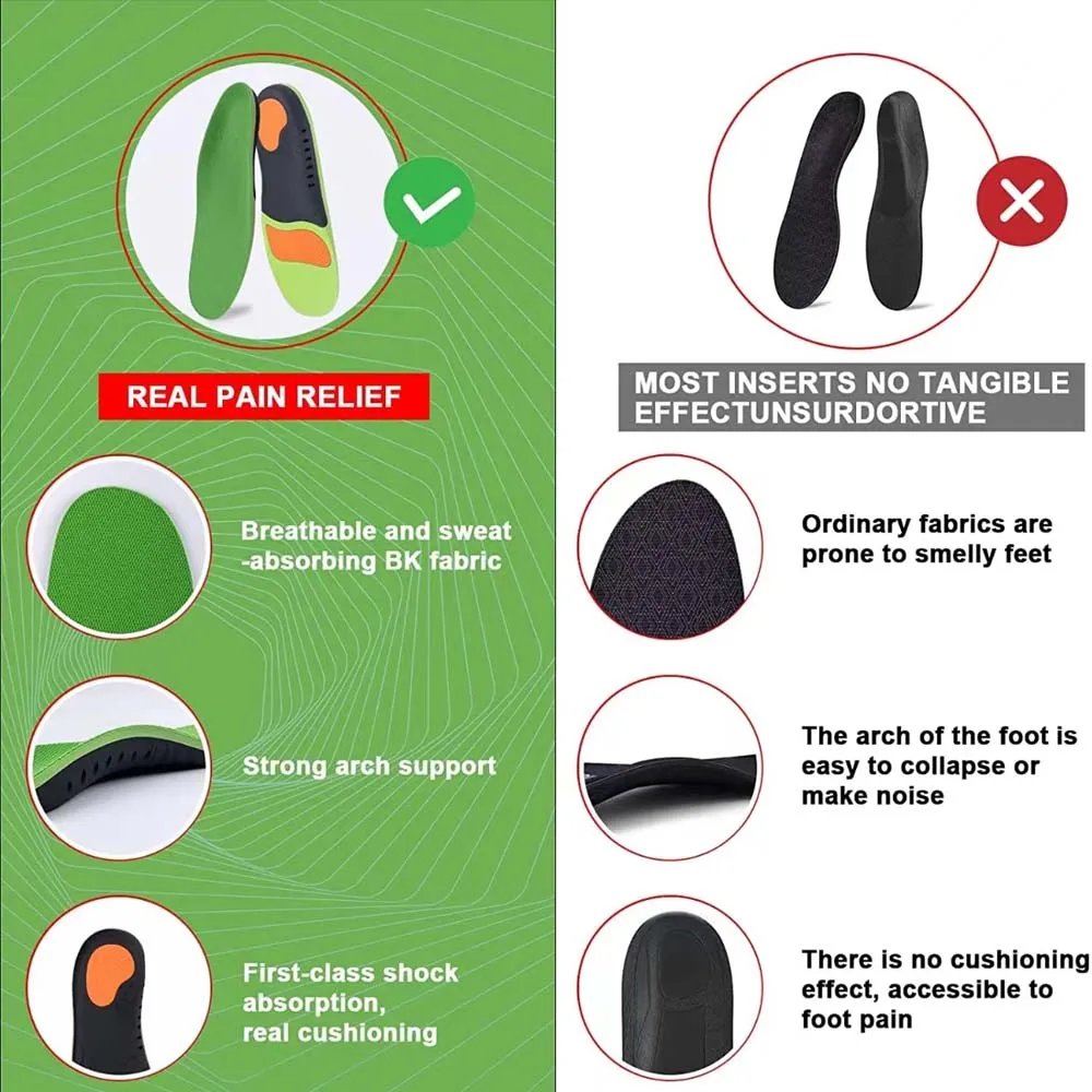 Premium Silicone Gel Insoles for Shoe Men Women Orthopedic Arch Support Sports Insoles for Flat Feet Plantar Fasciitis Shoe Sole