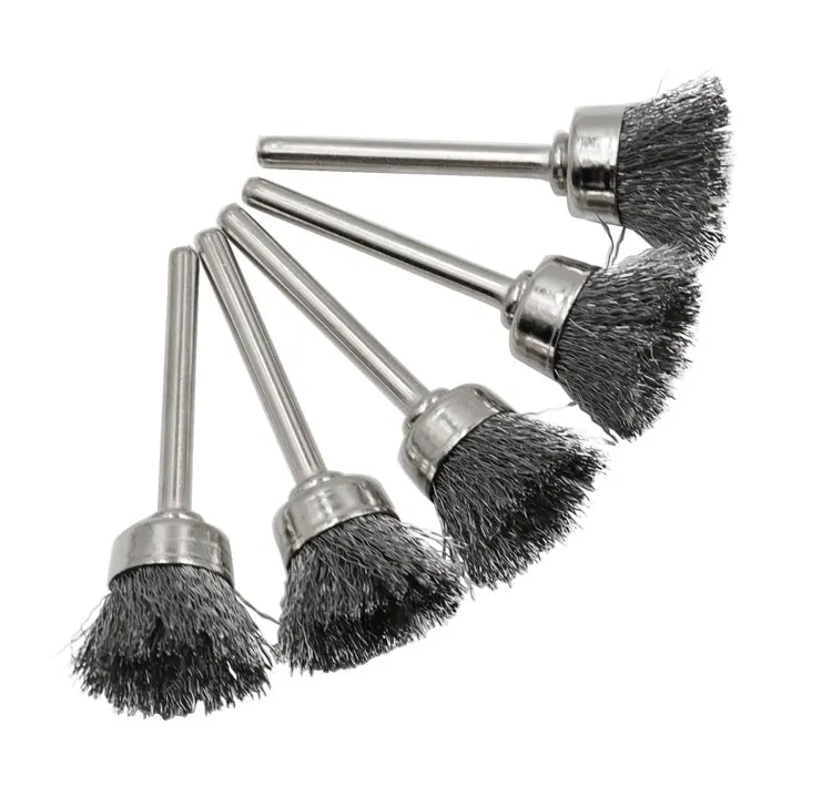 Wire Wheel Cup Brush Set Drill Polishing Dremel Tools 3mm Shank for Power Die Grinder Rotary Electric Abrasive Tool