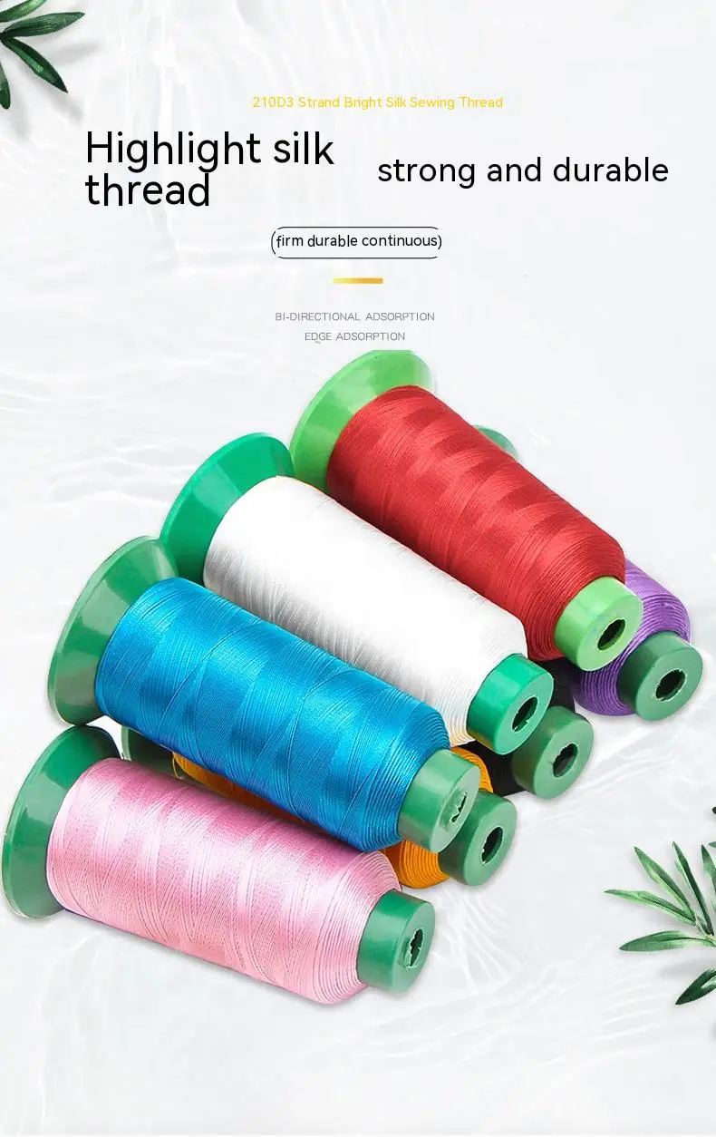 Heavy Duty Thread 1500 Yards 210D/3 All Purpose High Strength Polyester Sewing Thread for Weave Upholstery Jeans Beading Purse