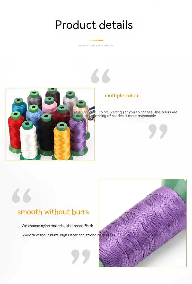 Heavy Duty Thread 1500 Yards 210D/3 All Purpose High Strength Polyester Sewing Thread for Weave Upholstery Jeans Beading Purse
