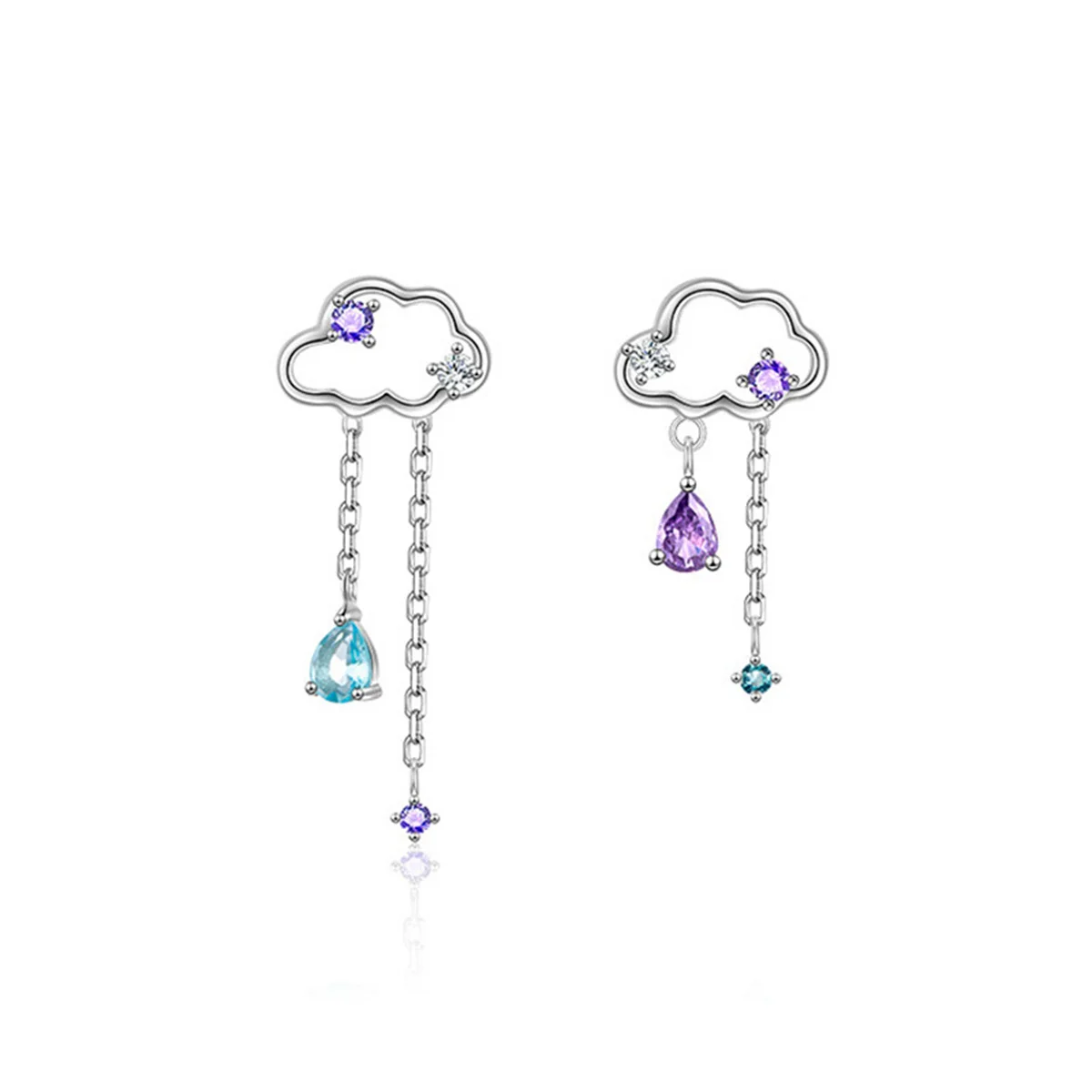 Korean Exquisite Planet Moon Butterfly Tassel Earrings for Women Sparkling Crystal Asymmetrical Drop Earrings Girl Party Jewelry