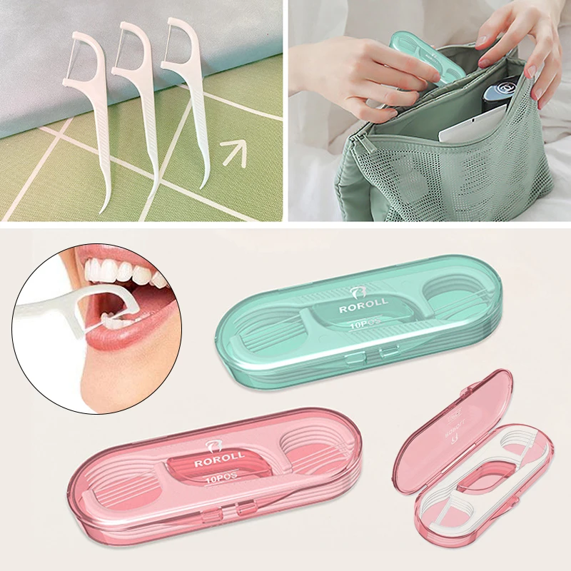 ELIJAH 1 Box Portable Floss Toothpick Box Toothpick Floss Storage Box Floss Toothpick Set Teeth Cleaner With Storage Tube Gift