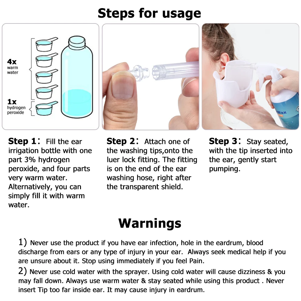 Electric Ear Water Cleaner Earwax Ear Wax Removal Irrigation System Safety Ear Washer Cleaning Adults Kids Ear Cleaner Kits