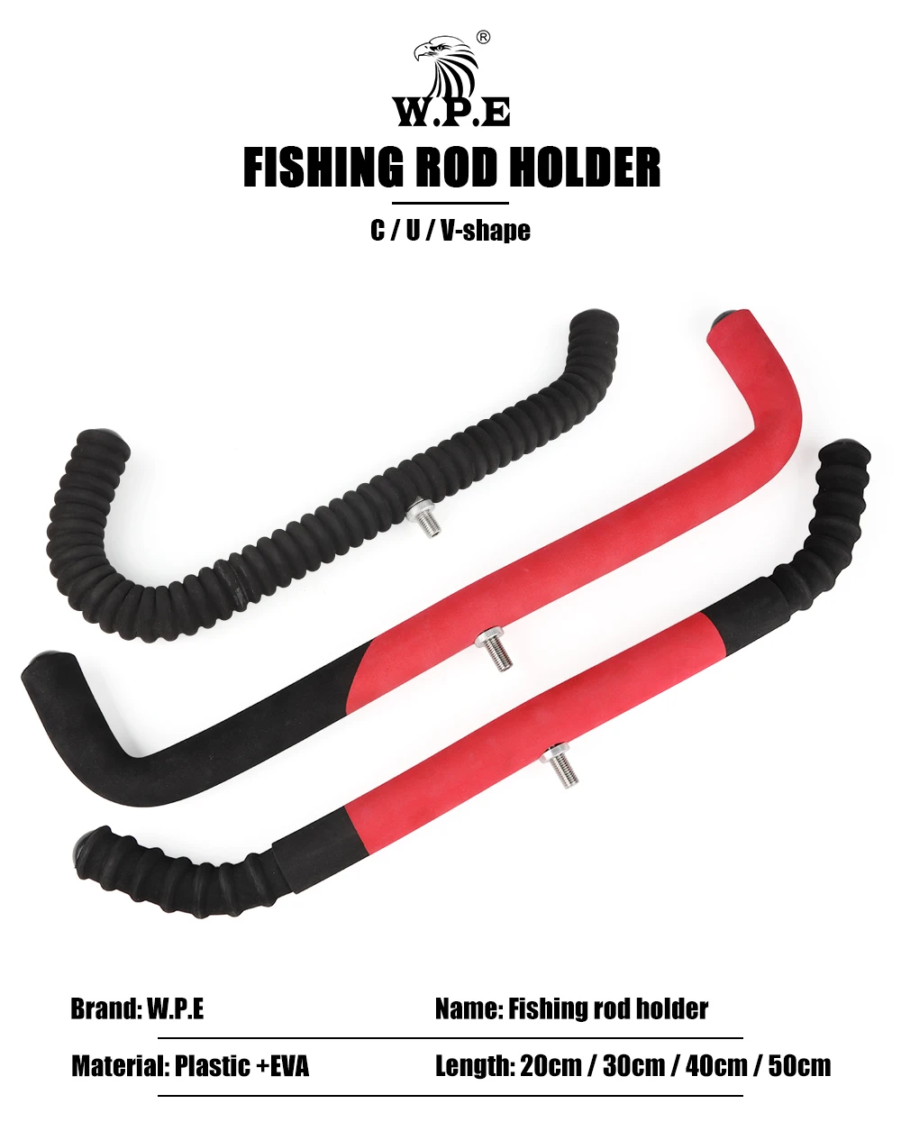 W.P.E Feeder Rod Holder 26cm/36cm/46cm/50cm/60cm U/V Feeder Pod Stand Holder EVA Soft Fishing Pole Tackle Feeder Fishing Tackle