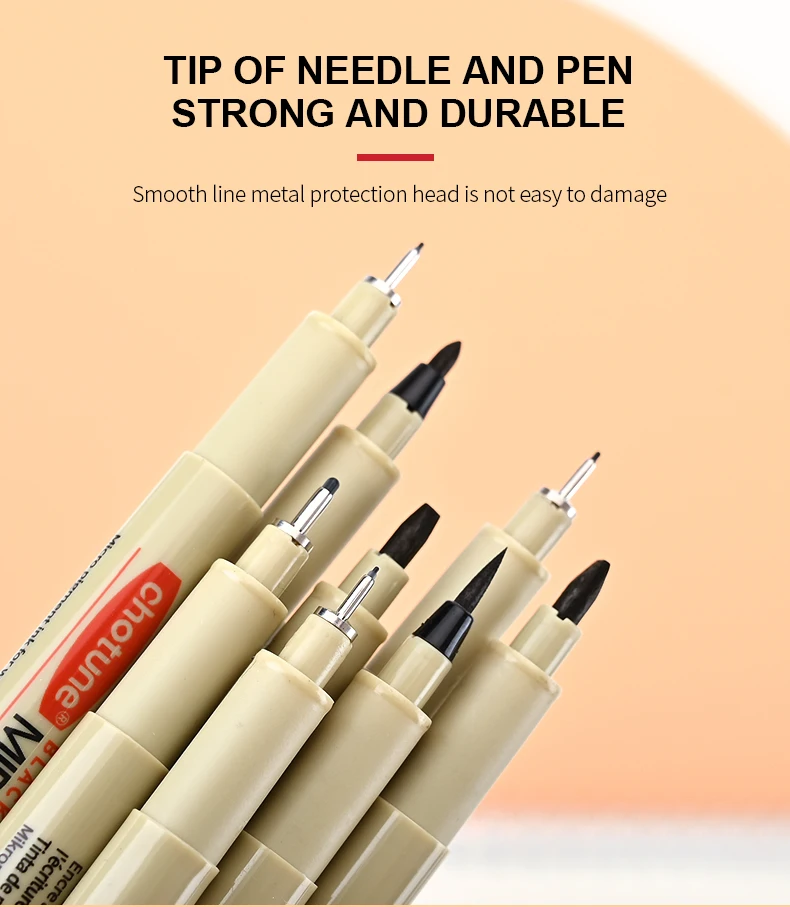 12 Tip Pigment Liner Micron Ink Marker Pen for Manga Draw Sketching Needle Pen Hook Line Pen Sketch Stationery Set Art Supplies