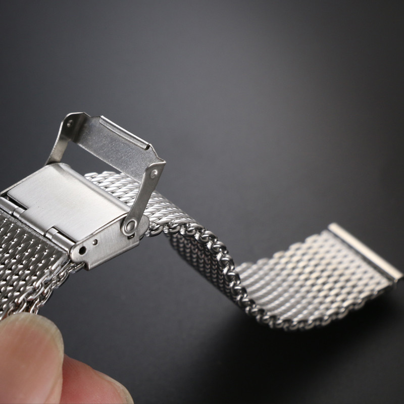 1.0mm 0.6mm Mesh Watch Band for DW Universal Milanese Stainless Steel Strap Wrist Belt Bracelet 8/10/12/14/16/18/20/22/24mm Tool