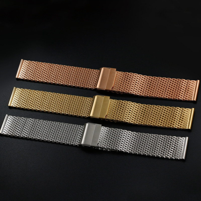 1.0mm 0.6mm Mesh Watch Band for DW Universal Milanese Stainless Steel Strap Wrist Belt Bracelet 8/10/12/14/16/18/20/22/24mm Tool